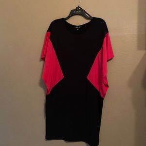 Allen B dress, pink and black
